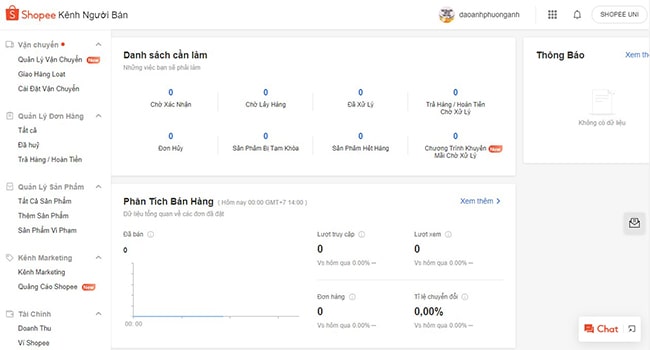 Giao diện Kênh bán hàng